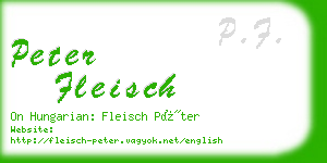 peter fleisch business card